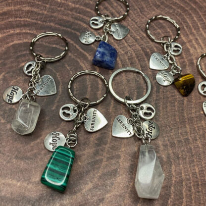 Gemstone Key Chain with Charms