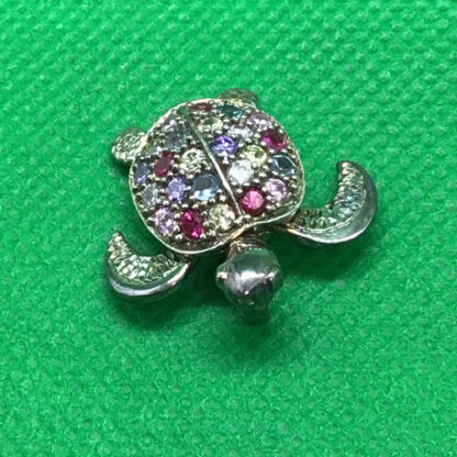 Vintage Avon Rhinestone Turtle Charm Pendant - Image 2