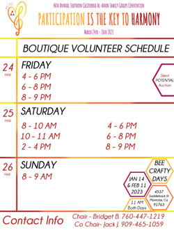 Boutique Volunteer Sign-up form